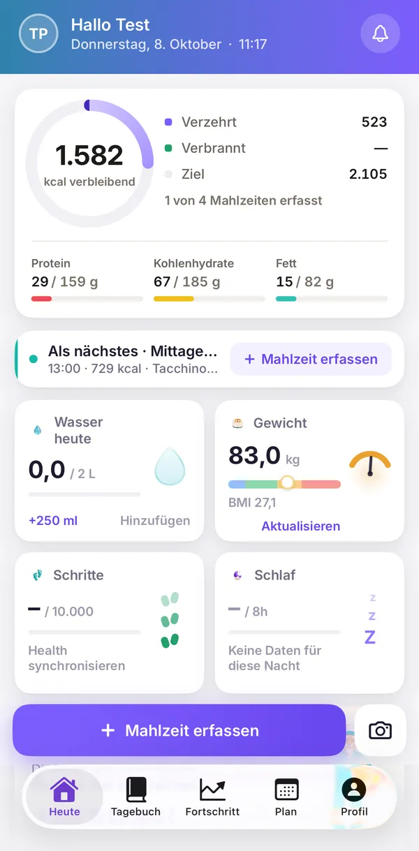Die Patienten-App: der Tag auf einem Bildschirm
