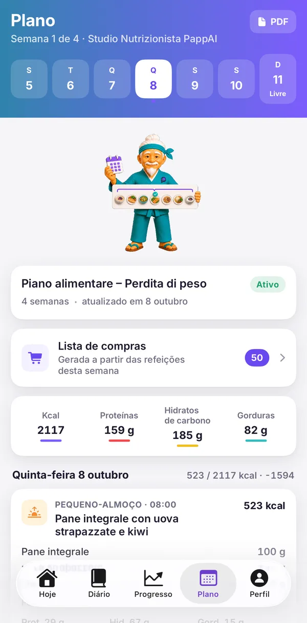 A app do paciente: o plano atribuído pelo profissional